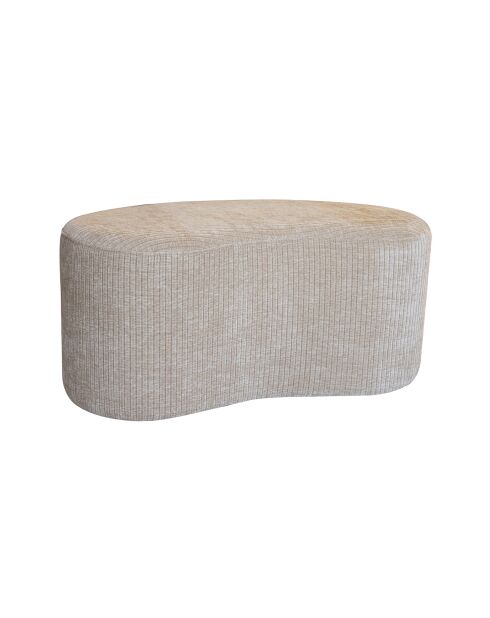 Banc en Velours Côme beige - 80x43x36 cm