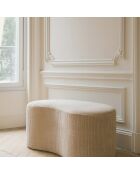Banc en Velours Côme beige - 80x43x36 cm