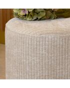 Banc en Velours Côme beige - 80x43x36 cm