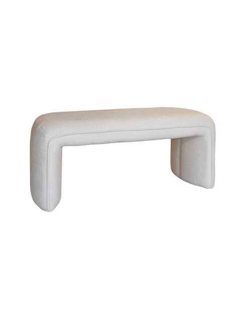 Banc en tissu bouclette Malo écru - 100x41x44 cm