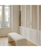 Banc en tissu bouclette Malo écru - 100x41x44 cm