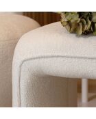 Banc en tissu bouclette Malo écru - 100x41x44 cm