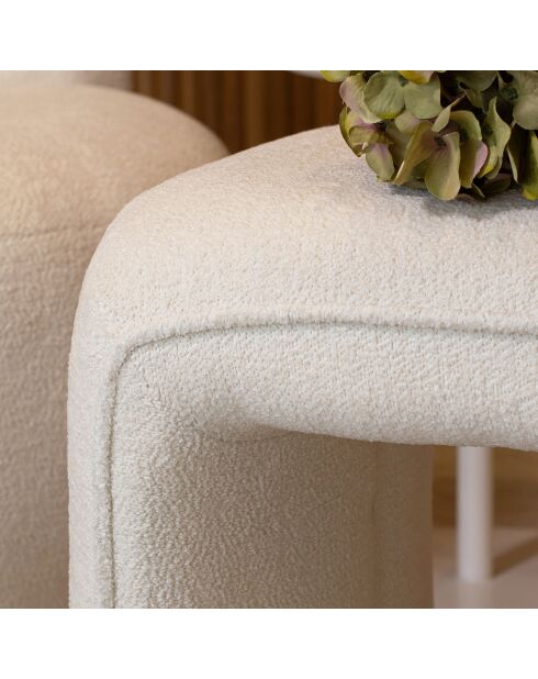 Banc en tissu bouclette Malo écru - 100x41x44 cm