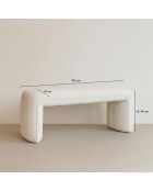 Banc en tissu bouclette Malo écru - 100x41x44 cm