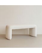 Banc en tissu bouclette Malo écru - 100x41x44 cm