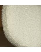 Fauteuil tissu bouclette et pied en bois hella blanc/naturel - 70x72x72 cm