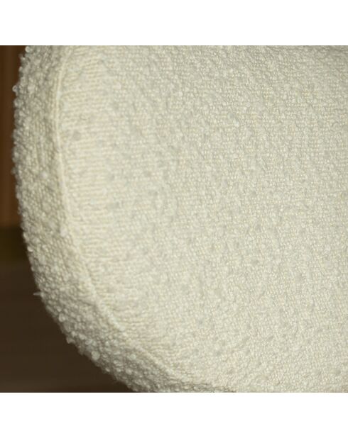 Fauteuil tissu bouclette et pied en bois hella blanc/naturel - 70x72x72 cm