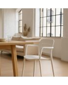 4 Fauteuils de Table en Polypropylène Sunset blancs - 52.5x53x79 cm