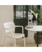 4 Fauteuils de Table en Polypropylène Sunset blancs - 52.5x53x79 cm