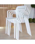 4 Fauteuils de Table en Polypropylène Sunset blancs - 52.5x53x79 cm