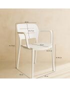 4 Fauteuils de Table en Polypropylène Sunset blancs - 52.5x53x79 cm