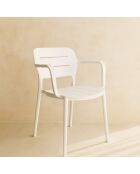 4 Fauteuils de Table en Polypropylène Sunset blancs - 52.5x53x79 cm