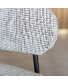 2 Fauteuils + Table tissu tweed pieds metal eros beige/noir