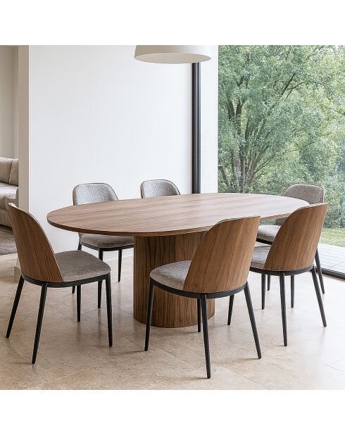 2 Chaises tissu tweed maia beige/naturel/noir