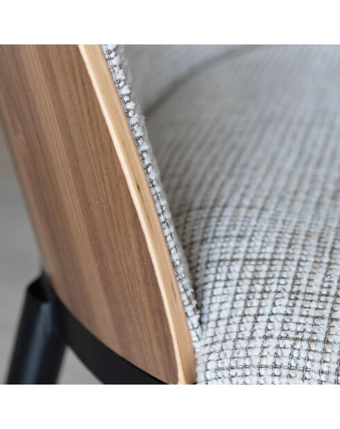 2 Chaises tissu tweed maia beige/naturel/noir