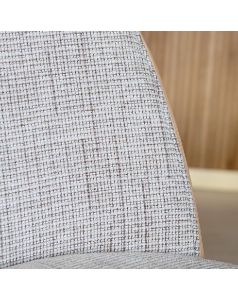 2 Chaises tissu tweed maia beige/naturel/noir