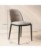 2 Chaises tissu tweed maia beige/naturel/noir