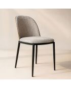 2 Chaises tissu tweed maia beige/naturel/noir