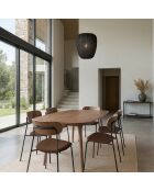 2 Chaises en tweed bois/metal gaston marron/naturel/noir