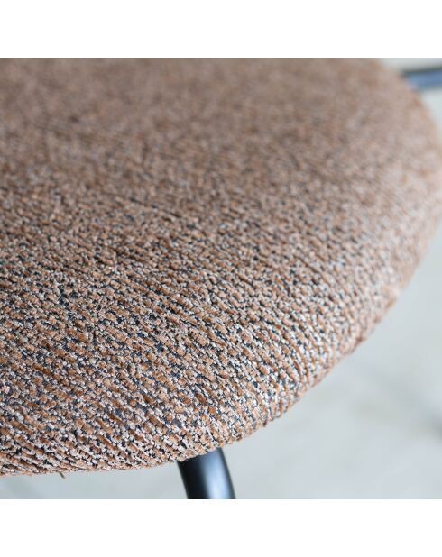 2 Chaises en tweed bois/metal gaston marron/naturel/noir
