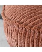 Fauteuil pivotant velour côtelé pied métal funky terracotta - 62x74x75 cm