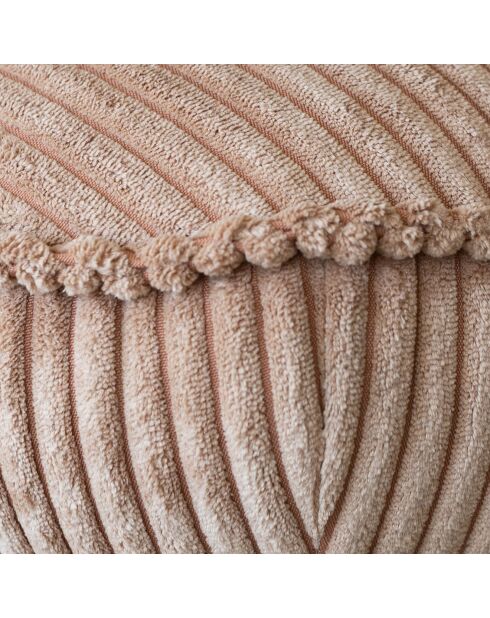 Fauteuil pivotant velour côtelé pied métal funky rose - 62x74x75 cm