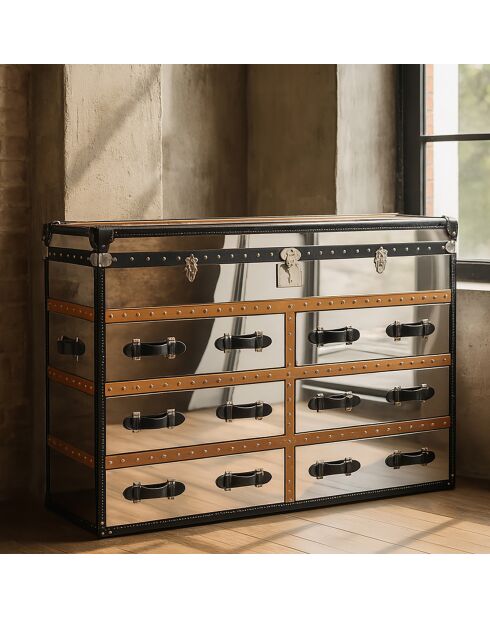 Commode/Coffre Iliad effet miroir - 150x49x100 cm