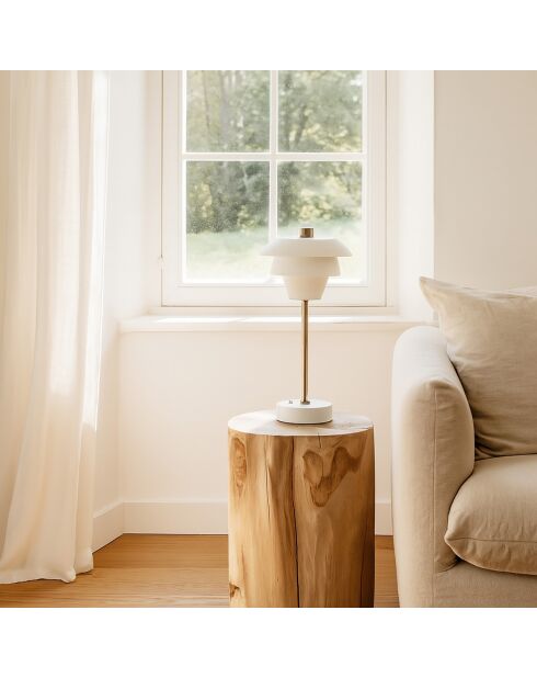 Table d'appoint Racine de teck Kaliman naturel - 30x30x40 cm