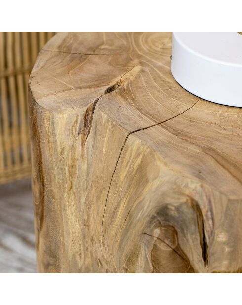 Table d'appoint Racine de teck Kaliman naturel - 30x30x40 cm