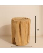 Table d'appoint Racine de teck Kaliman naturel - 30x30x40 cm