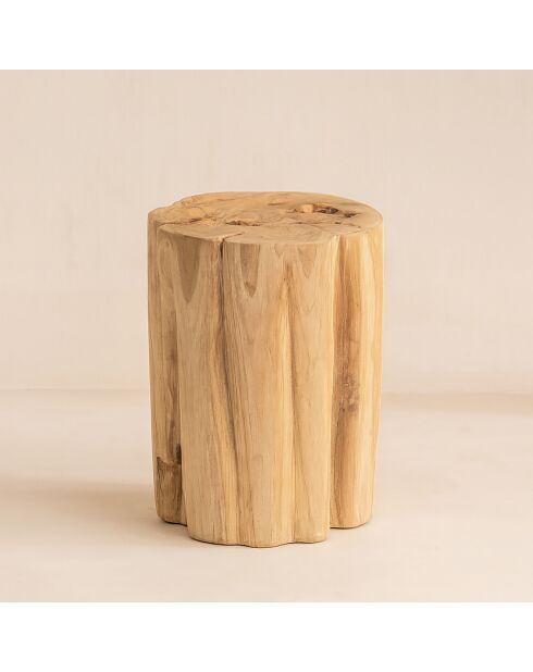 Table d'appoint Racine de teck Kaliman naturel - 30x30x40 cm
