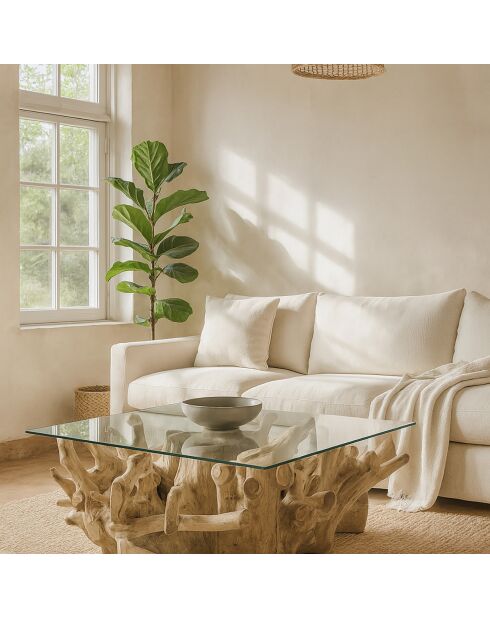 Table basse Sarannah marron - 100x100x40 cm