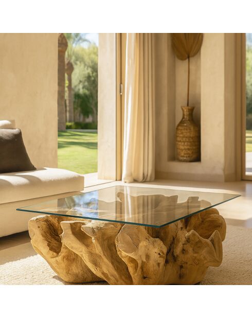 Table basse Sarannah marron - 100x100x40 cm