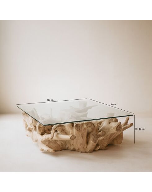 Table basse Sarannah marron - 100x100x40 cm