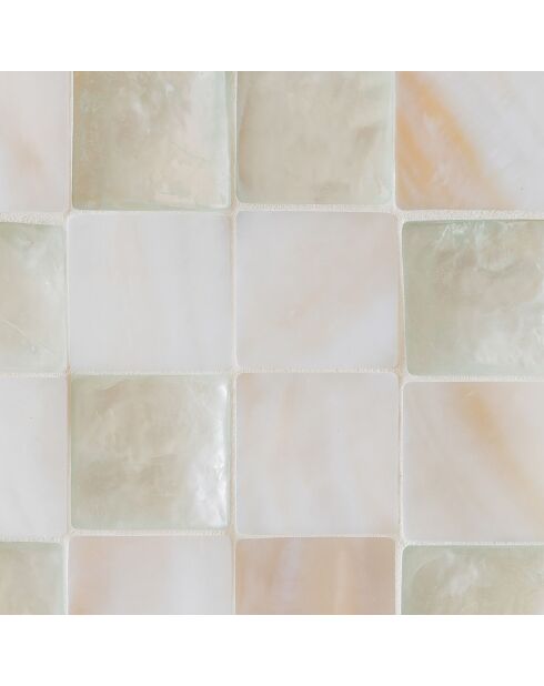 Plateau rond coquille de capiz elora rose - 47x47x7.5 cm