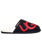 Chaussons en Cuir Scuff Logo noirs