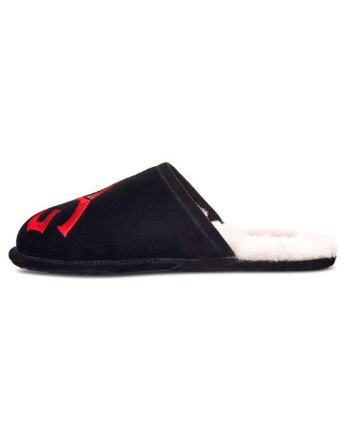 Chaussons en Cuir Scuff Logo noirs