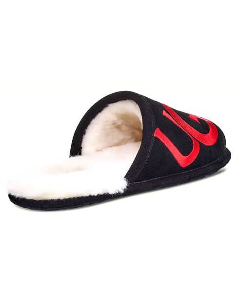 Chaussons en Cuir Scuff Logo noirs
