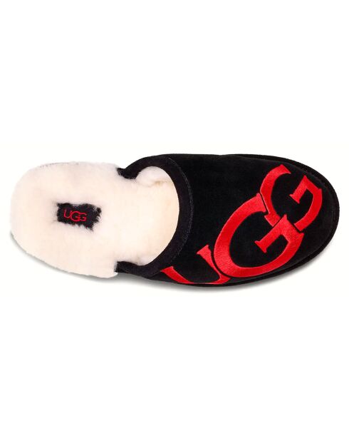 Chaussons en Cuir Scuff Logo noirs