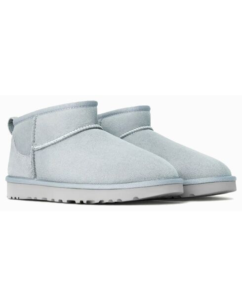 Bottes en Peau de Mouton Classic Ultra Mini bleu ciel