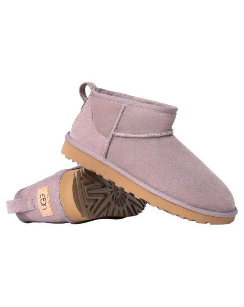 Bottes en Peau de Mouton Classic Ultra Mini violettes