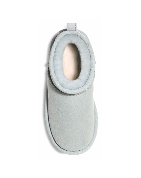 Bottes en Peau de Mouton Ultra Mini bleu ciel