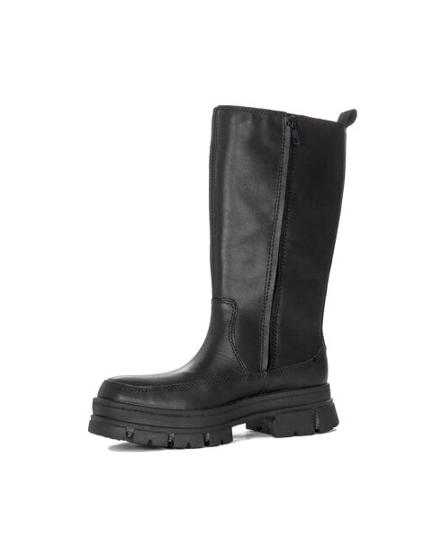Bottes en Cuir Ashton High Chelsea noires