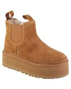 Bottes en Cuir Neumel Platform Chelsea camel