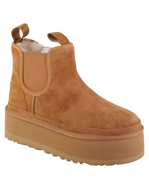 Bottes en Cuir Neumel Platform Chelsea camel