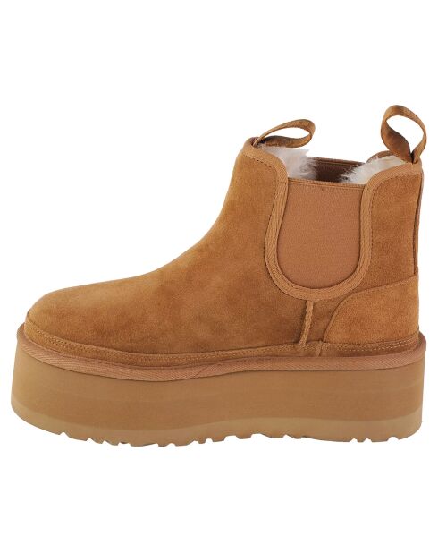 Bottes en Cuir Neumel Platform Chelsea camel