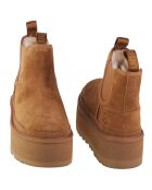 Bottes en Cuir Neumel Platform Chelsea camel
