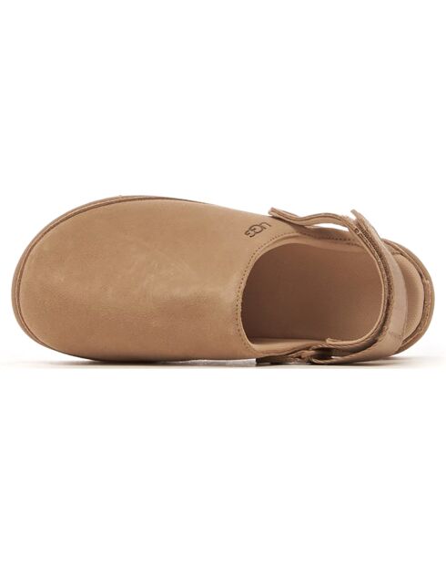 Chaussures en Velours de Cuir Goldenstar Clog beiges