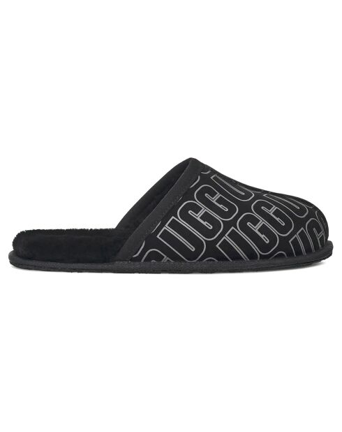 Chaussons en Peau de Mouton Scuff Ugg Graphic noirs