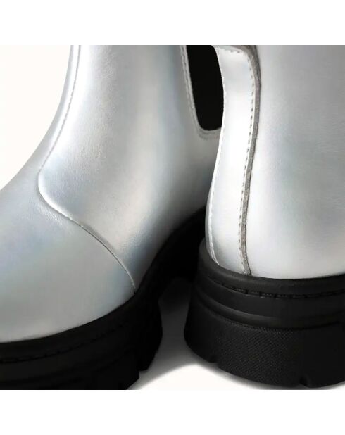 Chelsea Boots en Cuir Ashton Chelsea Shine argentées